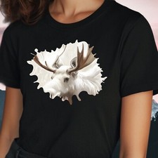 T-Shirt Frauen Weißer Elch