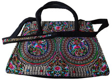 Shopper Handtasche Tasche Wildflower Umhängetasche Stickerei Bunt 