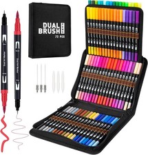 APOGO 72 Dual Brush Pen Set, Doppelseitige Pinselstifte & Fineliner für Handlett