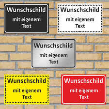 WUNSCHTEXT Schild personalisiert Text Namen Parkplatz Carport Firma DE1018