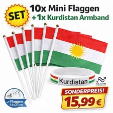 10x Mini Kurdistan Flaggen +
