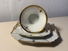 Hertel-Jacob Rehau Porzellan Gedeck Art Déco Golddekor Handmalerei