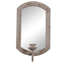 Spiegel mit Kerzenhalter 25x45cm grau antik shabby,Wandspiegel,Wandleuchter,neu!