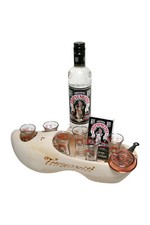 BEHN Friesengeist 56% 0,5 l Liter 6 Gläser im Holzschuh Pfännchen Streichhölzer