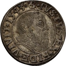 Ostpreussen Königsberg Albrecht Brandenburg Groschen 1543  1,3g Münze #TCK337