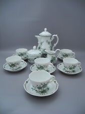 Hutschenreuther Mokkaservice Maria Theresia Schloßgarten grün 6 Personen Kanne