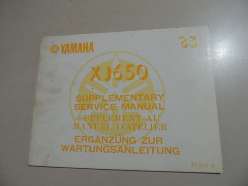 Werkstatthandbuch yamaha xj - werkstatthandbuch,