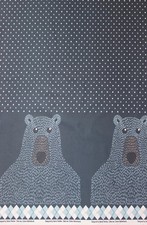 Stenzo Bordüren-Jersey Bären Teddys blau Organic Coton Biojersey 
