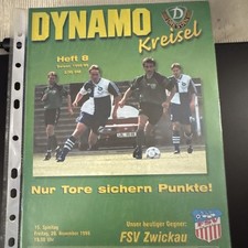 Programmheft : SG Dynamo Dresden - FSV Zwickau 20.11.1998