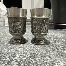 Zinn Schnapsbecher Set 2 Stück SKS Zinn