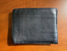 Hugo Boss Herren Geldbörse Portemonnaie Echtes Leder Schwarz Mit Münzenfach