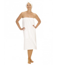 evonell Bade-/Saunakilt mit Trockenhaube weiß Saunarobe Wellnessrobe neu