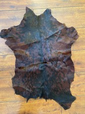 Dunkelbraun Burgund Schwarz 100% Echtes Authentisches Kuhfell Fell Teppich