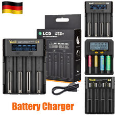 Akku ladegerät 2/4 Slot Batterieladegerät LCD Display Universal für Li-ion 18650
