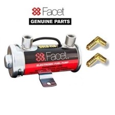 ORIGINAL FACET RED TOP KRAFTSTOFFPUMPE + 90 GRAD VERSCHRAUBUNGEN (10mm) - BEWERTET 240 BHP