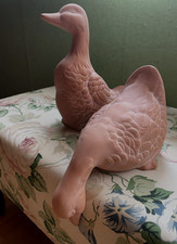 Niedliches Enten-Pärchen ❤️ Kantensitzer Terracotta Deko Tier-Figur