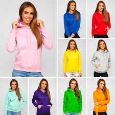 Kapuzenpullover Hoodie Pullover Sweatshirt Langarmshirt Damen BOLF Unifarben