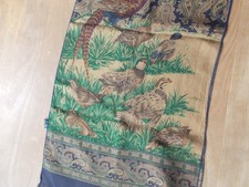 Seidenschal mit Fasanen,Minifransen,100 % Seide,ca.: 31,5 X 152 cm,vintage