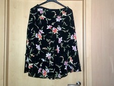 NEU Eleganter Rock Gr. 46 Lagenlook gefüttert Gummibund Schwarz mit Blumen