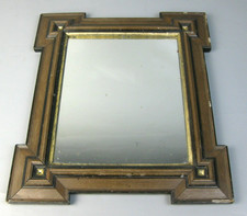 kleiner Gründerzeit Wandspiegel Holzrahmen Spiegel mit Widmung alt antik 19. Jh.