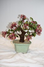 Glasblumen Bonsai-Kirschblüten - Skulptur Deko - 30 cm hoch