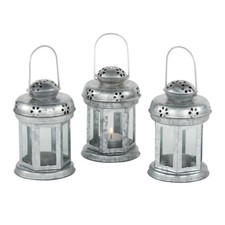 3er-Set Laternen Zink