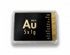 5g Goldbarren 5x 1g Tafel Gold