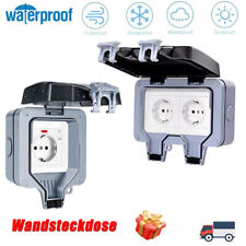 Außensteckdose Steckdose Gartensteckdose IP66 Wasserdicht 250V Aufputz DE