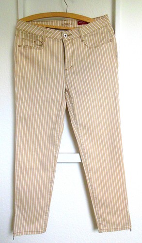 Damenhose beige weiß - damenhose, beige/weiß