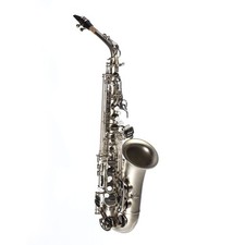 MZAS-260 Altsaxophon Matt Silber Messingkorpus Handgravur Mundstück Wischer