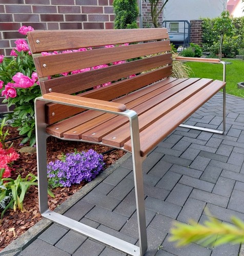 Gartenbank aus edelstahl - aus,