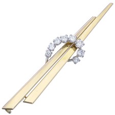 Brosche Brillanten 750er Weiß- und Gelbgold