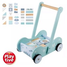 Playtive Holz-Schiebewagen für Baby/Kleinkind Holzbausteine Spielzeug Geschenk 