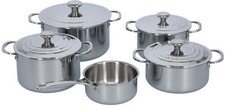 Le Creuset 3-Ply Plus Topfset fünfteilig, silber