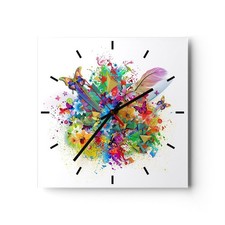 Wanduhr 30x30cm Analog Glasuhr