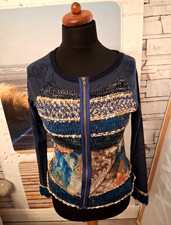 LULU.H  Paris Luxus Strick Jacke - Gr xxl - 40 - Paisley + asiatisch Stretch