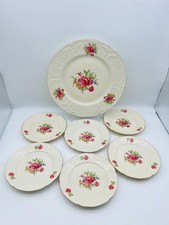 🌹 Rosenthal Sanssouci Moosrose Konvolut Teller Elfenbein 7-tlg. Prunk