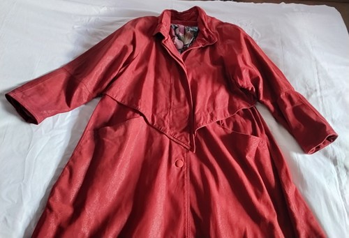 Damen ledermantel rot - damen,