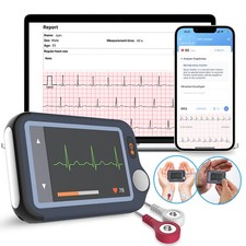 EKG Gerät mit KI-Analysefunktion, 30s/ 60s/5min Messzeit für Smartphone und PC