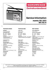 Service Manual-Anleitung für Nordmende Mambo RG 2053, 981.192 H 