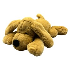 Kuschelwuschel Hund Labrador Plüsch Stofftier ca 30cm Braun Liegend Perlen Beans