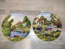 Dekoteller England Sammelteller Royal Worcester 1990 Landschaft Wandteller 