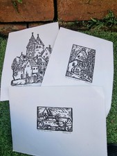 3 x German wood ink block