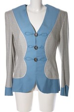 HüBNER HAUTE COUTURE Kurz-Blazer Damen Blazer Gr. DE 40 blau-wollweiß-braun