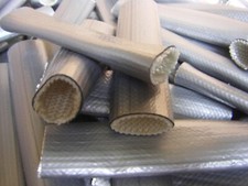 Schutzschlauch / Hitzeschutzschlauch, Glasfaser/Silicon 25 mm, 50 Stück je 14 cm