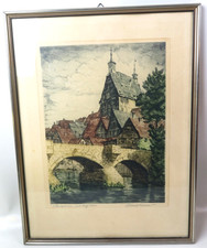 Colorierte Original Radierung