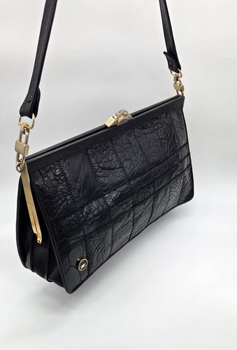 Vintage leder handtasche - leder,