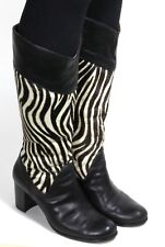 Damenstiefel Vintage Stiefel Grunge Zipper Rockabilly Zebralook Leder Punk 39