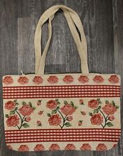 Gobelin Rosen  Tasche mit Reißverschluß  30 cm hoch 45 cm breit