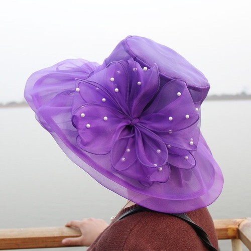 Damen organza netz hut sonne - organza,